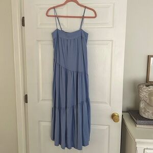 Abercrombie & Fitch Chase Tiered Maxi Blue Dress Size XSmall